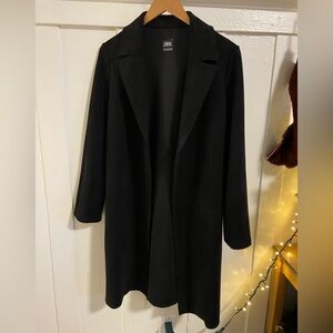 Zara Women's Black Coat - faux suede